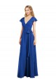 Lxue Chiffon V-Neck A-Line Royal Blue Bridesmaid Dress Derby