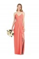 Soft Chiffon V-Neck Trumpet Coral Formal Dress / Bridesmaid Dress Derby