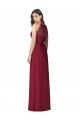 Soft Chiffon Halter Neck Trumpet Burgundy Bridesmaid Dress Derby
