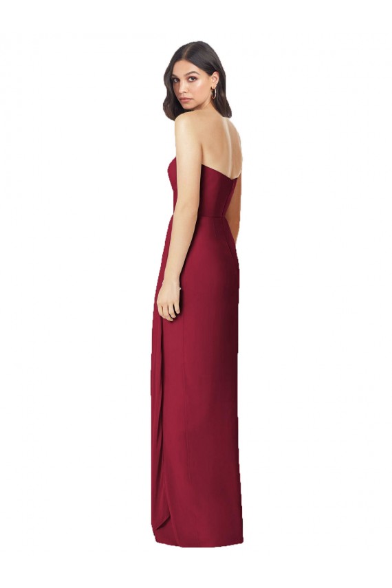 Soft Chiffon Strapless Trumpet Olive Green Bridesmaid Dress Derby