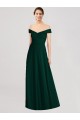 Soft Chiffon V-Neck A-Line Ever Green Formal Dress / Bridesmaid Dress Derby