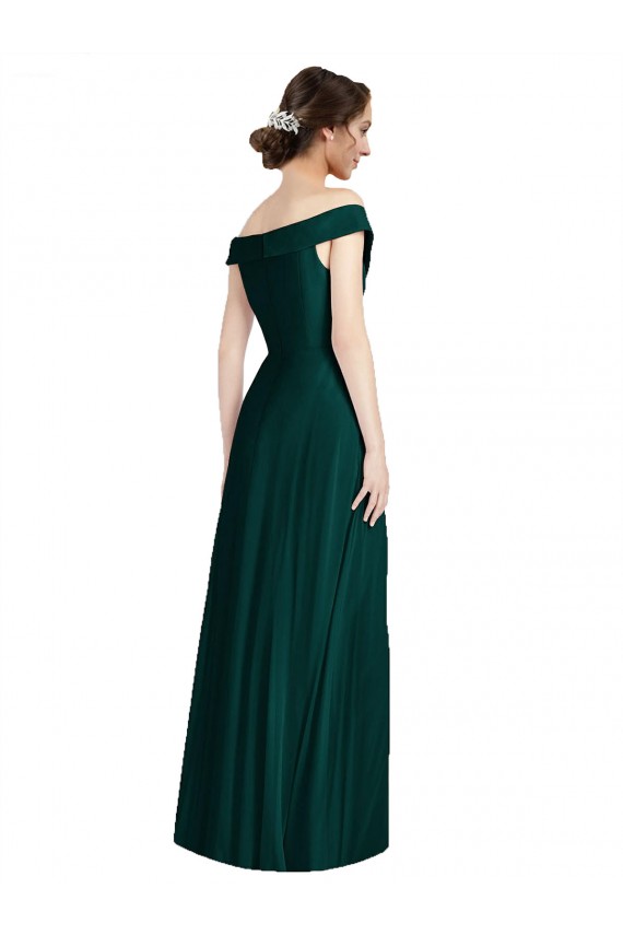 Soft Chiffon V-Neck A-Line Ever Green Formal Dress / Bridesmaid Dress Derby