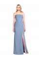 Soft Chiffon Strapless Trumpet Dusty Blue Bridesmaid Dress Derby