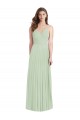 Soft Chiffon V-Neck Trumpet Sage Semi Formal Evening Dress / Bridesmaid Dress Derby