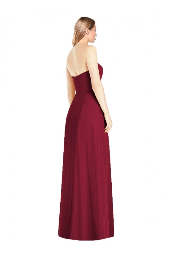 Soft Chiffon Strapless Trumpet Hot Pink Semi Formal Evening Dress / Bridesmaid Dress Derby