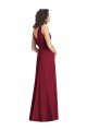 Chiffon V-Neck V-Back A-Line Hunter Wedding Party Dress Derby