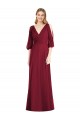 Soft Chiffon V-Neck V-Back Trumpet Burgundy Formal Dress / Bridesmaid Dress Derby