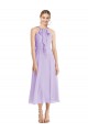 Soft Chiffon Halter Neck V-Back A-Line Lilac Prom Dress / Bridesmaid Dress Derby