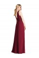 Soft Chiffon Halter Neck V-Back A-Line Royal Blue Bridesmaid Dress Derby