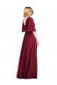 Soft Chiffon V-Neck Trumpet Smoke Green Bridesmaid Dress Derby