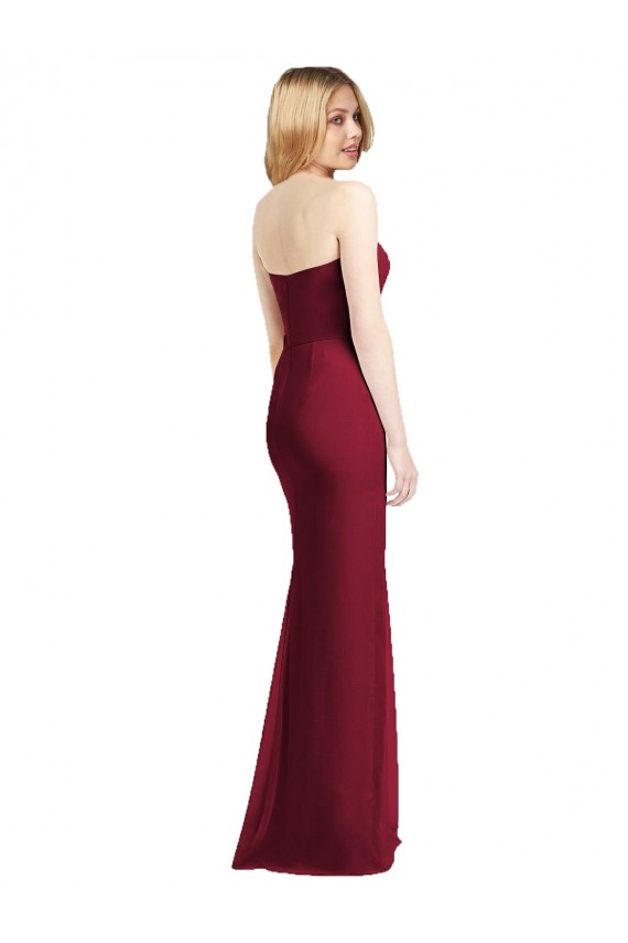 Soft Chiffon Strapless Trumpet Hunter Bridesmaid Dress Derby