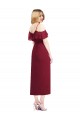 Soft Chiffon V-Neck Trumpet Salmon High Low Bridesmaid Dress Derby