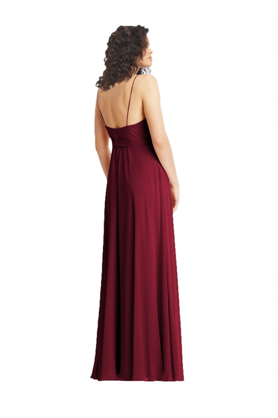 Soft Chiffon V-Neck Trumpet Smoke Green Formal Evening Gown / Bridesmaid Dress Derby