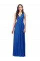 Soft Chiffon V-Neck V-Back A-Line Royal Blue Semi Formal Evening Dress / Bridesmaid Dress Derby