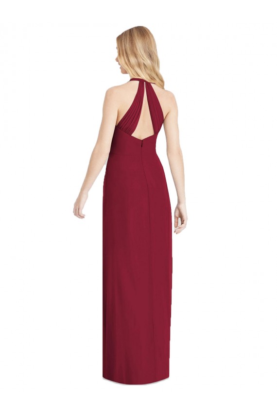 Soft Chiffon V-Neck Trumpet Desert Rose Formal Evening Gown / Bridesmaid Dress Derby