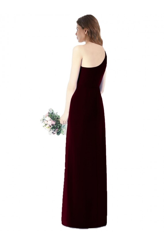 Soft Chiffon One Shoulder Trumpet Dark Green Bridesmaid Dress Derby