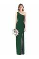 Soft Chiffon One Shoulder Trumpet Dark Green Bridesmaid Dress Derby