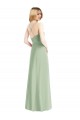 Chiffon Cowl Neck Open Back A-Line Sage Bridesmaid Dress / Evening Dress Derby