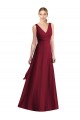 Chiffon V-Neck V-Back A-Line Burgundy Bridesmaid Dress Derby