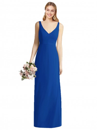 Chiffon Strapless Mermaid Royal Blue Bridesmaid Dress Derby
