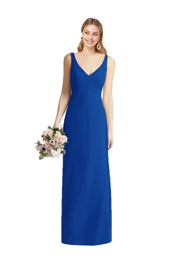 Chiffon Strapless Mermaid Royal Blue Bridesmaid Dress Derby