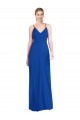 Soft Chiffon V-Neck Open Back A-Line Royal Blue Formal Dress / Bridesmaid Dress Derby
