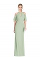 Soft Chiffon Halter Neck Mermaid Sage Semi Formal Evening Dress / Bridesmaid Dress Derby
