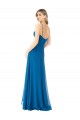 Soft Chiffon Sweetheart A-Line Peacock Blue Bridesmaid Dress Derby