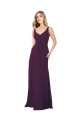 Chiffon V-Neck A-Line Grape Bridesmaid Dress Derby