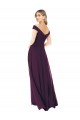 Soft Chiffon Off the Shoulder A-Line Grape Bridal Party Dress Derby