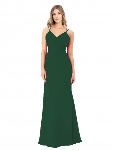 Soft Chiffon Sweetheart A-Line Dark Green Bridesmaid Dress Derby