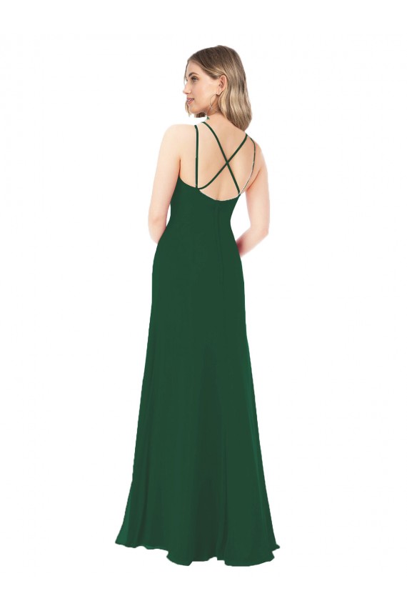 Soft Chiffon Sweetheart A-Line Dark Green Bridesmaid Dress Derby