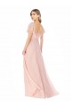 Soft Chiffon Square Neck A-Line Pink Formal Dress / Bridesmaid Dress Derby