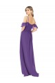 Soft Chiffon High Neck A-Line Plum Purple Bridesmaid Dress Derby