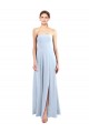 Soft Chiffon Strapless A-Line Light Sky Blue Bridesmaid Dress Derby