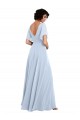 Soft Chiffon V-Neck V-Back A-Line Light Sky Blue Bridesmaid Dresses Derby
