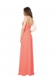 Soft Chiffon Sweetheart Open Back A-Line Coral Bridesmaid Dress Derby