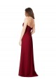 Chiffon Sweetheart Open Back A-Line Burgundy Bridesmaid Dress Derby