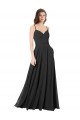 Chiffon Sweetheart Open Back A-Line Black Formal Dress / Bridesmaid Dress Derby