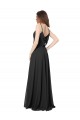 Chiffon Sweetheart Open Back A-Line Black Formal Dress / Bridesmaid Dress Derby