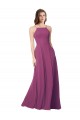 Soft Chiffon Strapless Open Back A-Line Wild Berry Bridesmaid Dress Derby