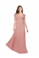 Chiffon V-Neck Open Back A-Line Bliss Pink Bridesmaid Dress / Evening Dress Derby