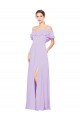 Soft Chiffon Strapless Low Back A-Line Lilac Bridesmaid Dress Derby