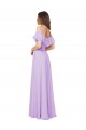 Soft Chiffon Strapless Low Back A-Line Lilac Bridesmaid Dress Derby