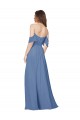 Soft Chiffon Strapless Open Back A-Line Windsor Blue Bridesmaid Dress Derby