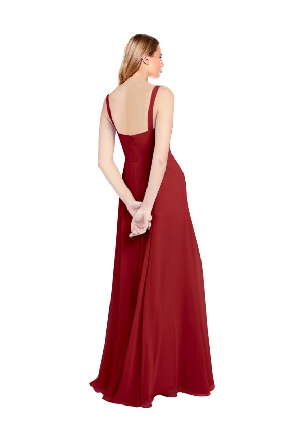 Soft Chiffon Sweetheart A-Line Red Bridesmaid Dress Derby