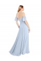 Soft Chiffon Square Neck V-Back A-Line Light Sky Blue Formal Dress / Bridesmaid Dress Derby
