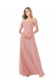 Soft Chiffon Scoop Neck A-Line Bliss Pink Bridal Party Dress Derby