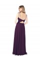 Soft Chiffon Strapless Keyhole Back A-Line Grape Bridesmaid Dress Derby