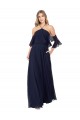 Soft Chiffon High Neck A-Line Dark Navy Formal Dress / Bridesmaid Dress Derby